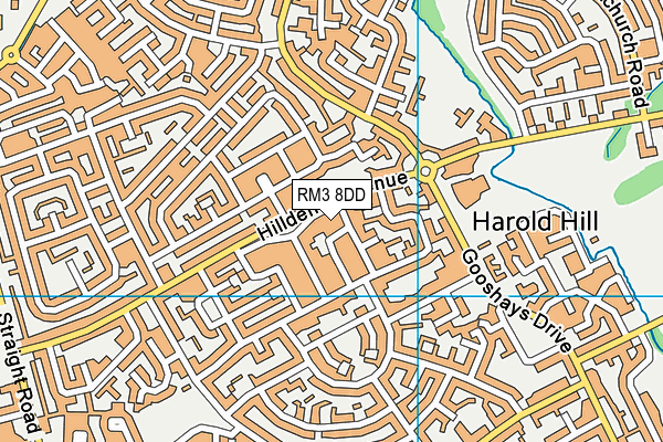 RM3 8DD map - OS VectorMap District (Ordnance Survey) RM3 8DD map - OS VectorMap District (Ordnance Survey)