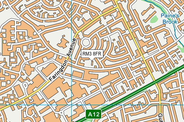 RM3 8FR map - OS VectorMap District (Ordnance Survey) RM3 8FR map - OS VectorMap District (Ordnance Survey)