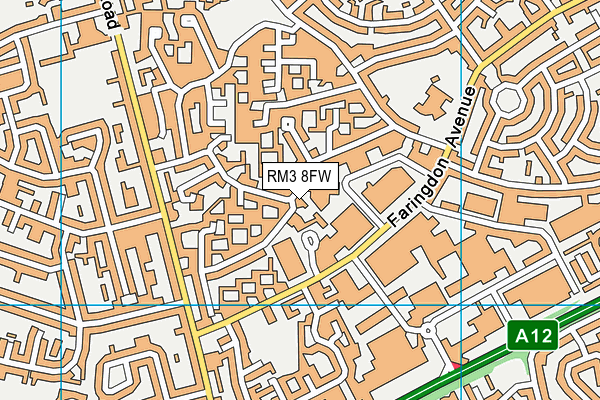 RM3 8FW map - OS VectorMap District (Ordnance Survey) RM3 8FW map - OS VectorMap District (Ordnance Survey)
