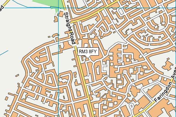 RM3 8FY map - OS VectorMap District (Ordnance Survey) RM3 8FY map - OS VectorMap District (Ordnance Survey)