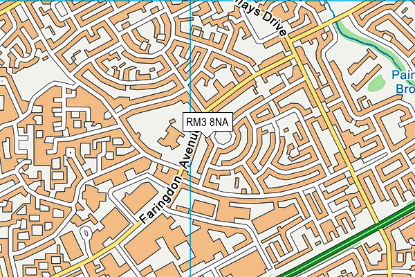 RM3 8NA map - OS VectorMap District (Ordnance Survey) RM3 8NA map - OS VectorMap District (Ordnance Survey)