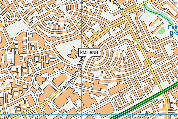 RM3 8NB map - OS VectorMap District (Ordnance Survey) RM3 8NB map - OS VectorMap District (Ordnance Survey)