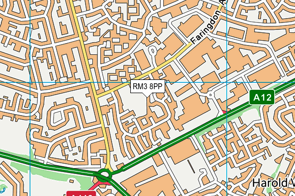 RM3 8PP map - OS VectorMap District (Ordnance Survey) RM3 8PP map - OS VectorMap District (Ordnance Survey)