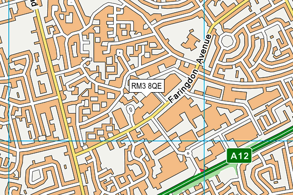 RM3 8QE map - OS VectorMap District (Ordnance Survey) RM3 8QE map - OS VectorMap District (Ordnance Survey)