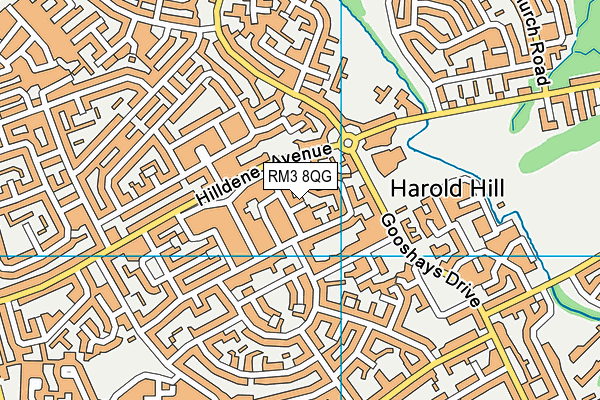 RM3 8QG map - OS VectorMap District (Ordnance Survey) RM3 8QG map - OS VectorMap District (Ordnance Survey)