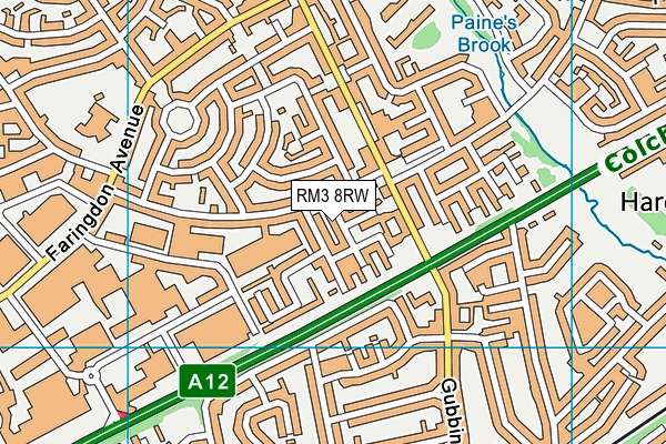RM3 8RW map - OS VectorMap District (Ordnance Survey) RM3 8RW map - OS VectorMap District (Ordnance Survey)