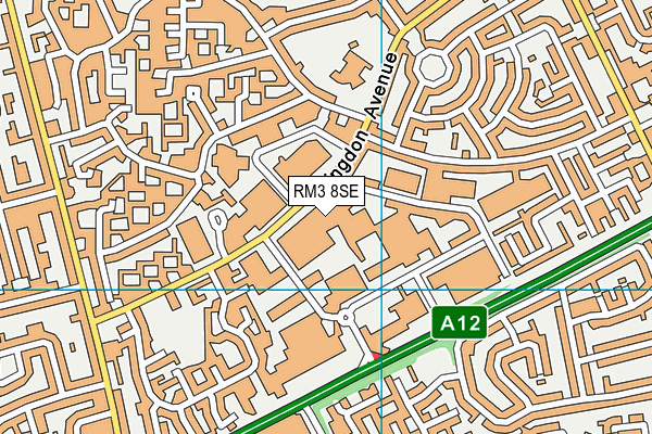 RM3 8SE map - OS VectorMap District (Ordnance Survey) RM3 8SE map - OS VectorMap District (Ordnance Survey)