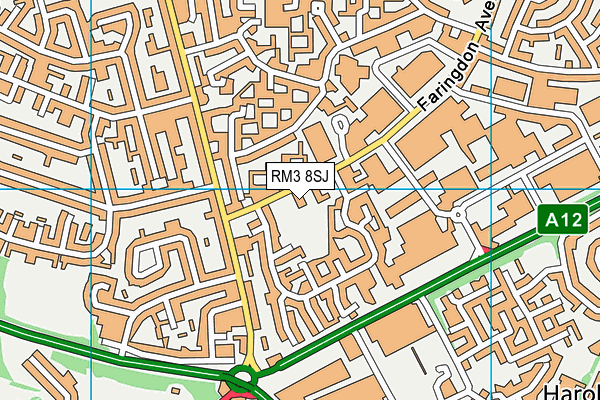 RM3 8SJ map - OS VectorMap District (Ordnance Survey) RM3 8SJ map - OS VectorMap District (Ordnance Survey)