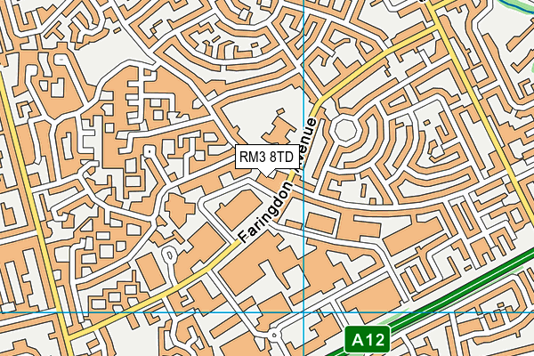RM3 8TD map - OS VectorMap District (Ordnance Survey) RM3 8TD map - OS VectorMap District (Ordnance Survey)
