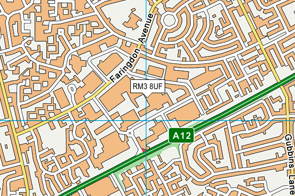 RM3 8UF map - OS VectorMap District (Ordnance Survey) RM3 8UF map - OS VectorMap District (Ordnance Survey)