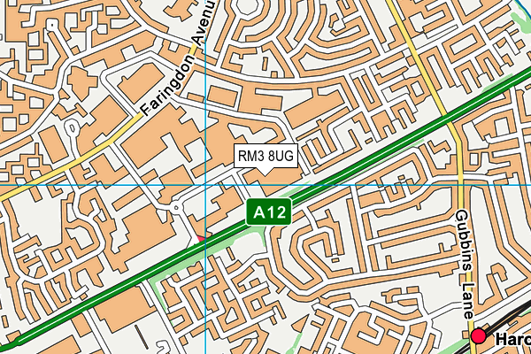 RM3 8UG map - OS VectorMap District (Ordnance Survey) RM3 8UG map - OS VectorMap District (Ordnance Survey)