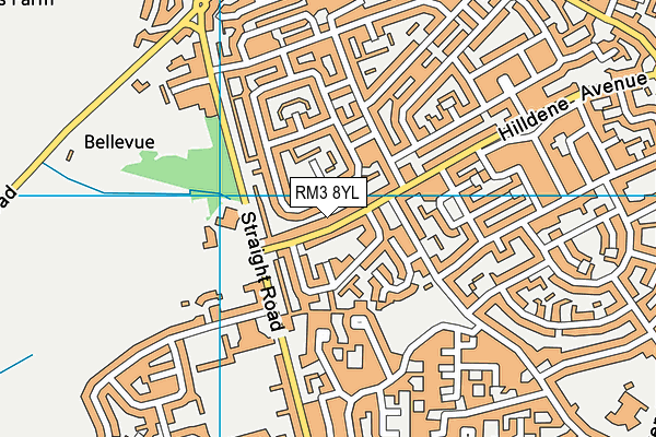 RM3 8YL map - OS VectorMap District (Ordnance Survey) RM3 8YL map - OS VectorMap District (Ordnance Survey)
