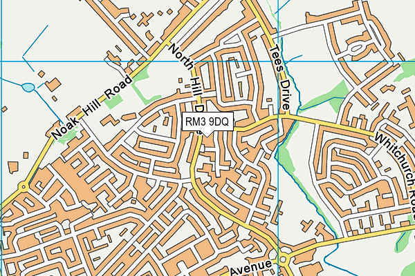 RM3 9DQ map - OS VectorMap District (Ordnance Survey) RM3 9DQ map - OS VectorMap District (Ordnance Survey)