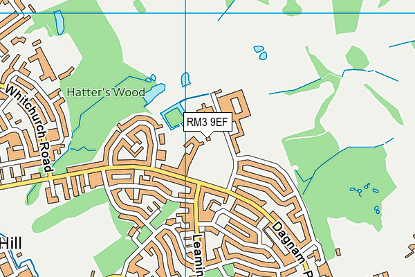 RM3 9EF map - OS VectorMap District (Ordnance Survey) RM3 9EF map - OS VectorMap District (Ordnance Survey)