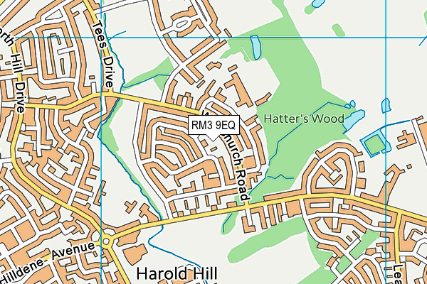 RM3 9EQ map - OS VectorMap District (Ordnance Survey) RM3 9EQ map - OS VectorMap District (Ordnance Survey)