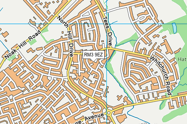 RM3 9EZ map - OS VectorMap District (Ordnance Survey) RM3 9EZ map - OS VectorMap District (Ordnance Survey)