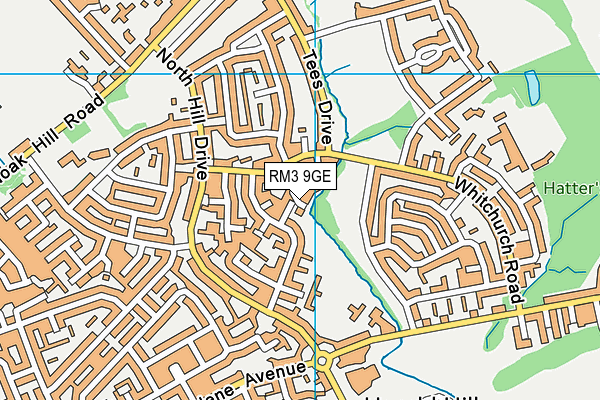RM3 9GE map - OS VectorMap District (Ordnance Survey) RM3 9GE map - OS VectorMap District (Ordnance Survey)
