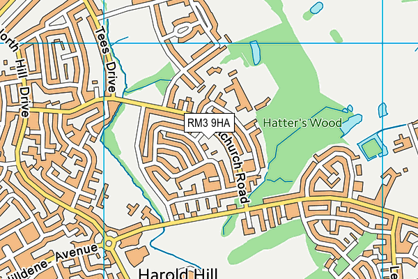 RM3 9HA map - OS VectorMap District (Ordnance Survey) RM3 9HA map - OS VectorMap District (Ordnance Survey)