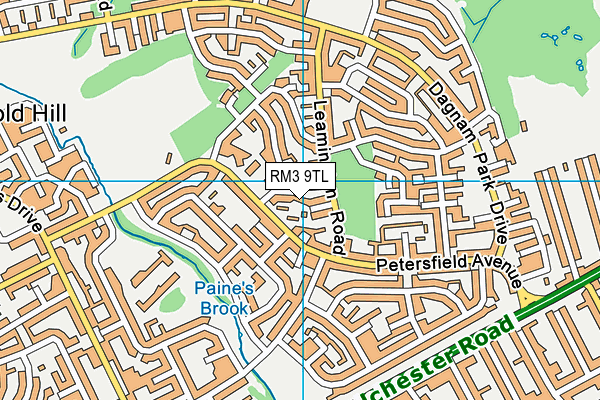 RM3 9TL map - OS VectorMap District (Ordnance Survey) RM3 9TL map - OS VectorMap District (Ordnance Survey)