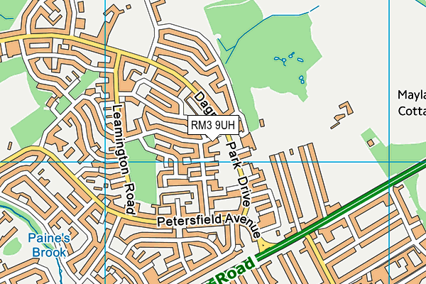 RM3 9UH map - OS VectorMap District (Ordnance Survey) RM3 9UH map - OS VectorMap District (Ordnance Survey)