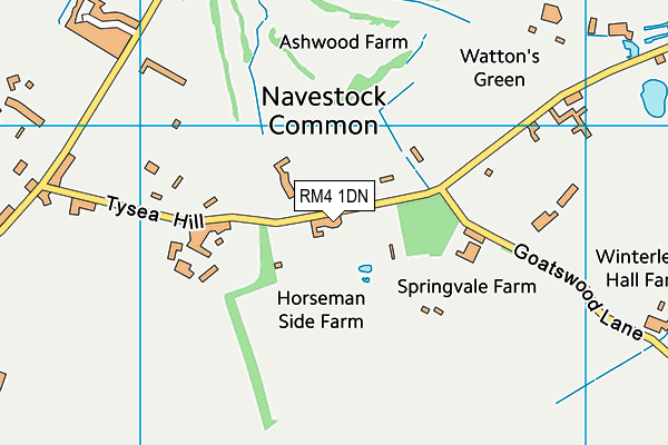 RM4 1DN map - OS VectorMap District (Ordnance Survey) RM4 1DN map - OS VectorMap District (Ordnance Survey)