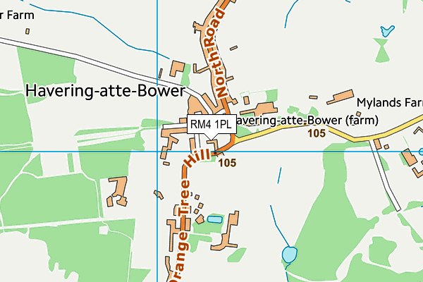 RM4 1PL map - OS VectorMap District (Ordnance Survey) RM4 1PL map - OS VectorMap District (Ordnance Survey)