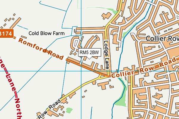 RM5 2BW map - OS VectorMap District (Ordnance Survey) RM5 2BW map - OS VectorMap District (Ordnance Survey)