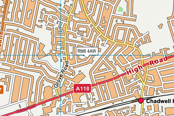 RM6 4AW map - OS VectorMap District (Ordnance Survey) RM6 4AW map - OS VectorMap District (Ordnance Survey)