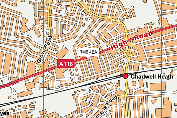 RM6 4BA map - OS VectorMap District (Ordnance Survey) RM6 4BA map - OS VectorMap District (Ordnance Survey)