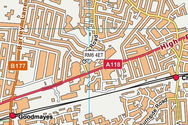 RM6 4ET map - OS VectorMap District (Ordnance Survey) RM6 4ET map - OS VectorMap District (Ordnance Survey)