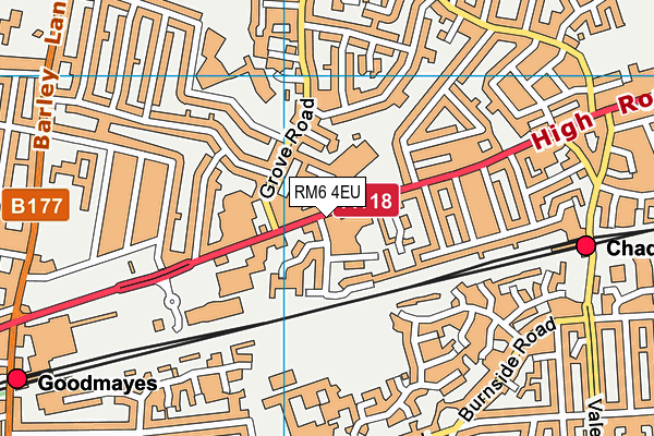 RM6 4EU map - OS VectorMap District (Ordnance Survey) RM6 4EU map - OS VectorMap District (Ordnance Survey)