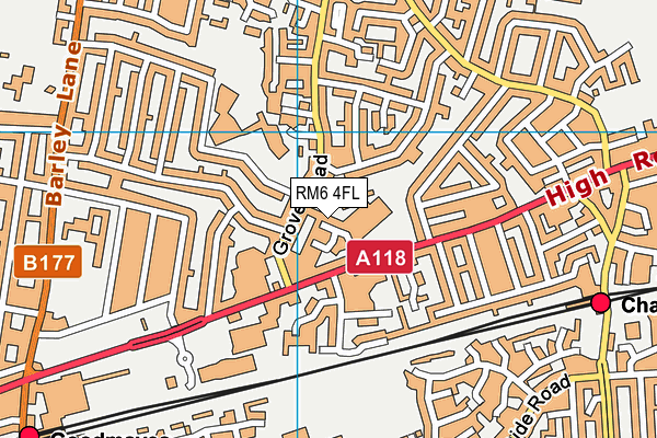 RM6 4FL map - OS VectorMap District (Ordnance Survey) RM6 4FL map - OS VectorMap District (Ordnance Survey)