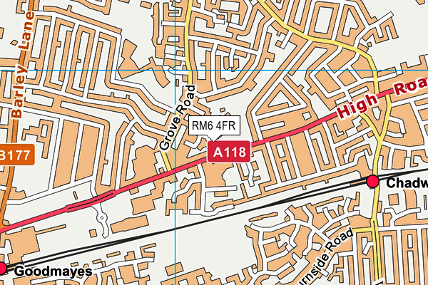 RM6 4FR map - OS VectorMap District (Ordnance Survey) RM6 4FR map - OS VectorMap District (Ordnance Survey)