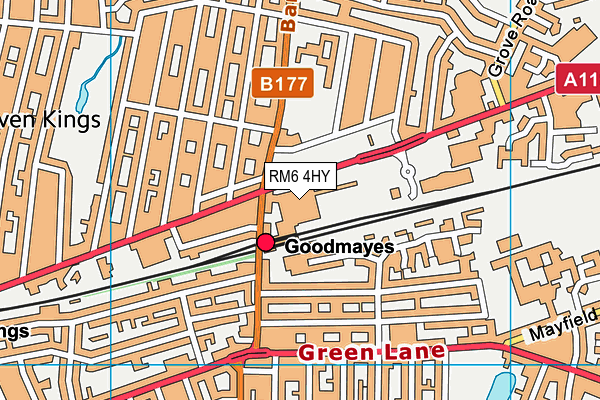 RM6 4HY map - OS VectorMap District (Ordnance Survey) RM6 4HY map - OS VectorMap District (Ordnance Survey)