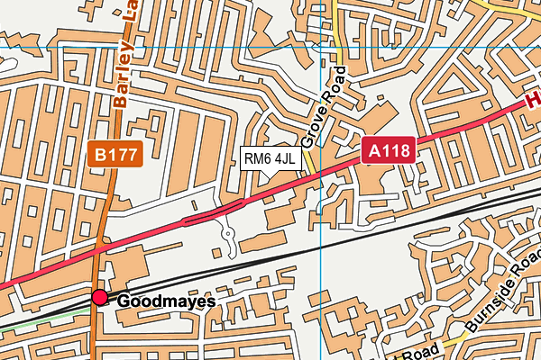 RM6 4JL map - OS VectorMap District (Ordnance Survey) RM6 4JL map - OS VectorMap District (Ordnance Survey)