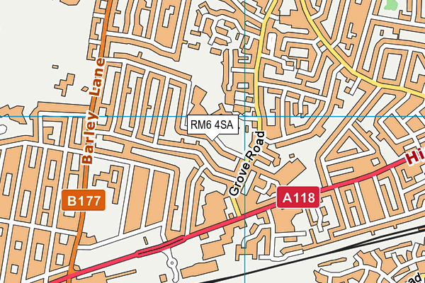 RM6 4SA map - OS VectorMap District (Ordnance Survey) RM6 4SA map - OS VectorMap District (Ordnance Survey)