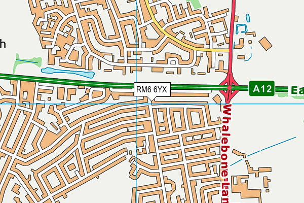 RM6 6YX map - OS VectorMap District (Ordnance Survey) RM6 6YX map - OS VectorMap District (Ordnance Survey)