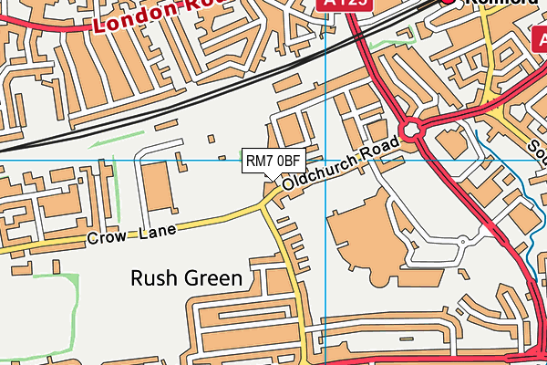 RM7 0BF map - OS VectorMap District (Ordnance Survey) RM7 0BF map - OS VectorMap District (Ordnance Survey)