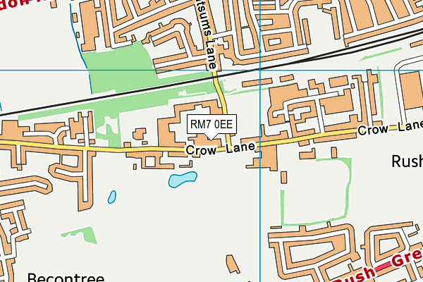 RM7 0EE map - OS VectorMap District (Ordnance Survey) RM7 0EE map - OS VectorMap District (Ordnance Survey)