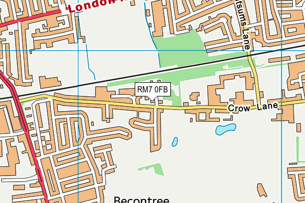 RM7 0FB map - OS VectorMap District (Ordnance Survey) RM7 0FB map - OS VectorMap District (Ordnance Survey)