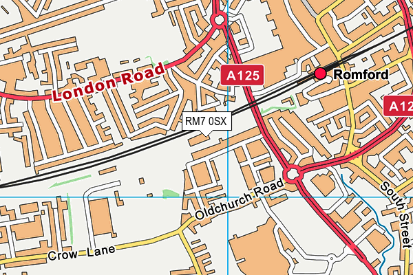 RM7 0SX map - OS VectorMap District (Ordnance Survey) RM7 0SX map - OS VectorMap District (Ordnance Survey)