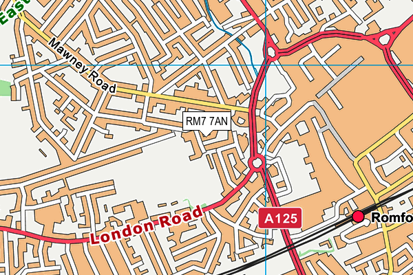 RM7 7AN map - OS VectorMap District (Ordnance Survey) RM7 7AN map - OS VectorMap District (Ordnance Survey)
