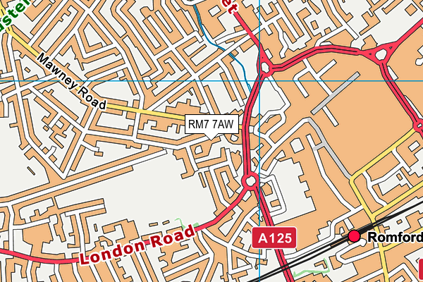 RM7 7AW map - OS VectorMap District (Ordnance Survey) RM7 7AW map - OS VectorMap District (Ordnance Survey)