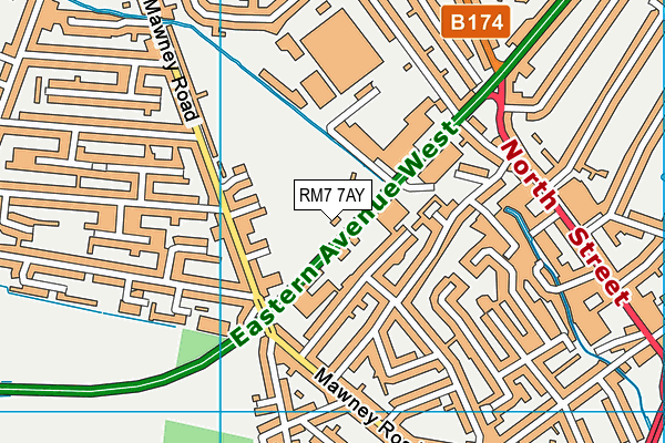RM7 7AY map - OS VectorMap District (Ordnance Survey) RM7 7AY map - OS VectorMap District (Ordnance Survey)