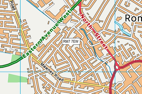 RM7 7EW map - OS VectorMap District (Ordnance Survey) RM7 7EW map - OS VectorMap District (Ordnance Survey)