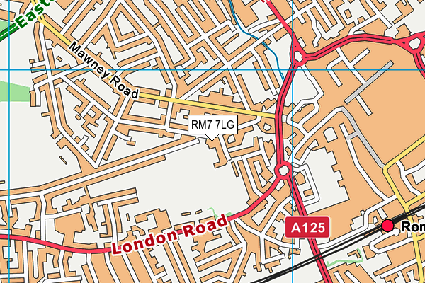 RM7 7LG map - OS VectorMap District (Ordnance Survey)