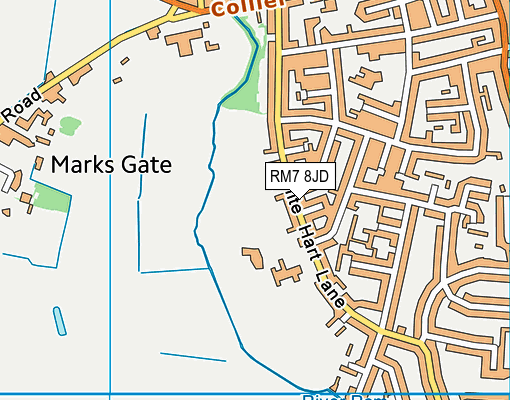 RM7 8JD map - OS VectorMap District (Ordnance Survey) RM7 8JD map - OS VectorMap District (Ordnance Survey)