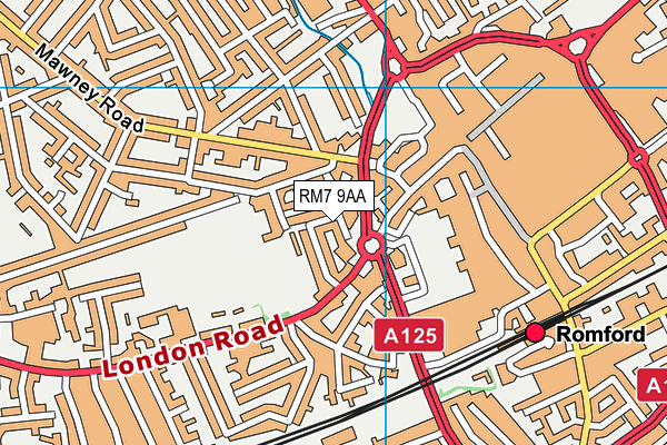 RM7 9AA map - OS VectorMap District (Ordnance Survey) RM7 9AA map - OS VectorMap District (Ordnance Survey)