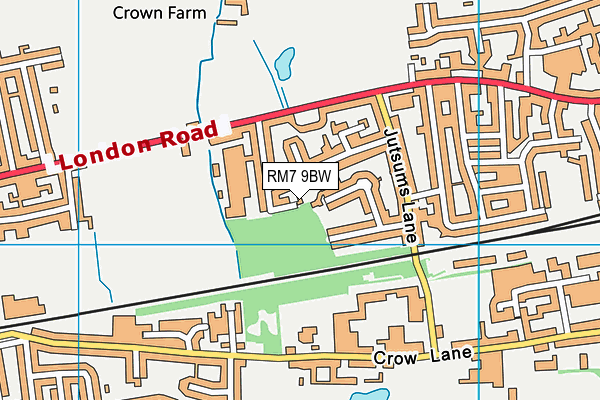 RM7 9BW map - OS VectorMap District (Ordnance Survey) RM7 9BW map - OS VectorMap District (Ordnance Survey)