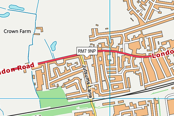 RM7 9NP map - OS VectorMap District (Ordnance Survey) RM7 9NP map - OS VectorMap District (Ordnance Survey)